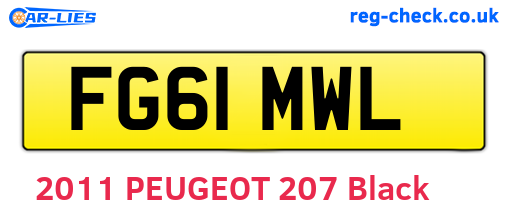 FG61MWL are the vehicle registration plates.