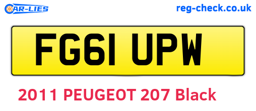 FG61UPW are the vehicle registration plates.