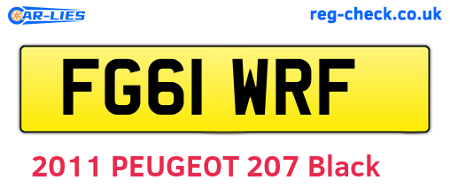 FG61WRF are the vehicle registration plates.