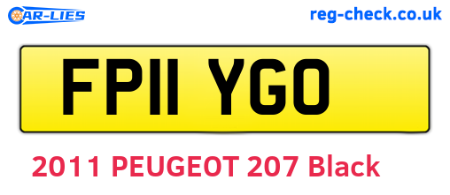 FP11YGO are the vehicle registration plates.