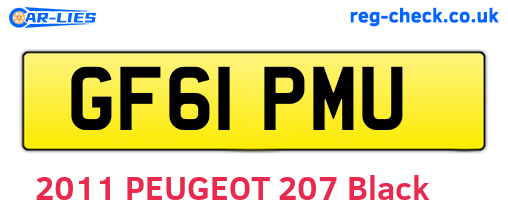 GF61PMU are the vehicle registration plates.