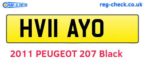 HV11AYO are the vehicle registration plates.