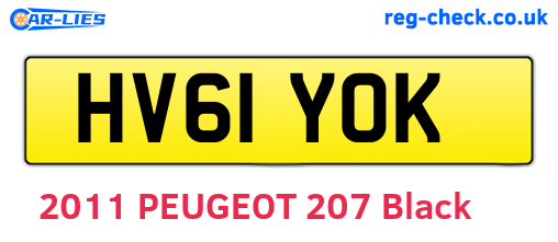 HV61YOK are the vehicle registration plates.