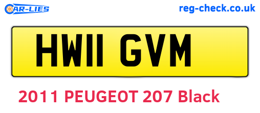 HW11GVM are the vehicle registration plates.