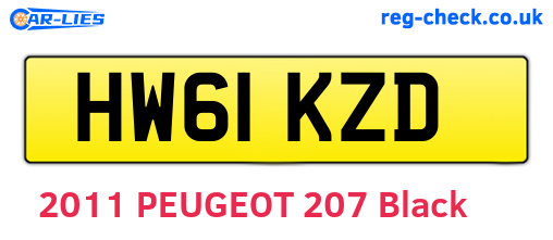 HW61KZD are the vehicle registration plates.