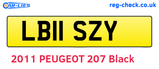LB11SZY are the vehicle registration plates.