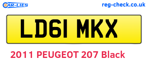 LD61MKX are the vehicle registration plates.