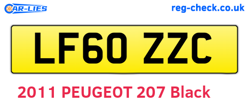 LF60ZZC are the vehicle registration plates.