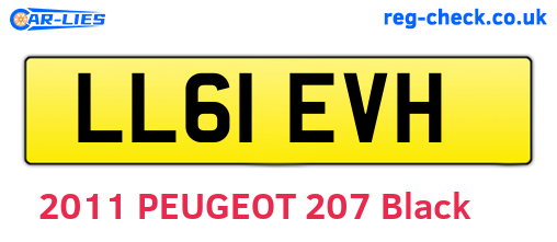 LL61EVH are the vehicle registration plates.