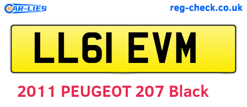 LL61EVM are the vehicle registration plates.