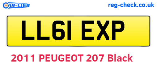 LL61EXP are the vehicle registration plates.