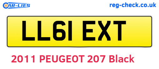 LL61EXT are the vehicle registration plates.