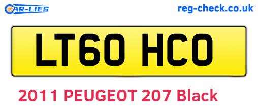 LT60HCO are the vehicle registration plates.