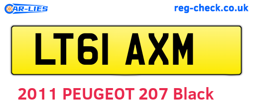 LT61AXM are the vehicle registration plates.