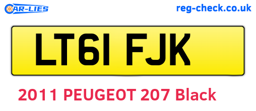 LT61FJK are the vehicle registration plates.