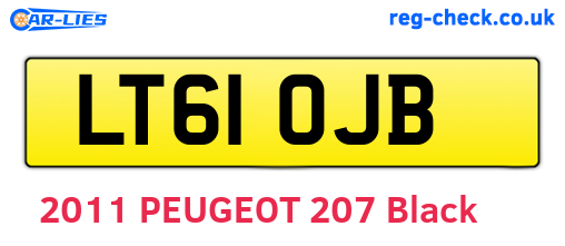 LT61OJB are the vehicle registration plates.
