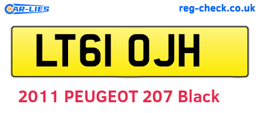 LT61OJH are the vehicle registration plates.