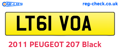 LT61VOA are the vehicle registration plates.