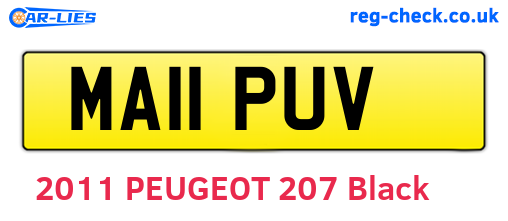 MA11PUV are the vehicle registration plates.