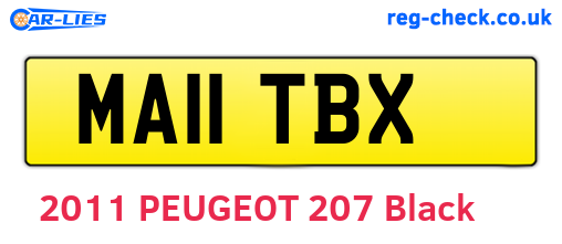 MA11TBX are the vehicle registration plates.