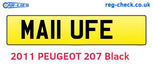 MA11UFE are the vehicle registration plates.