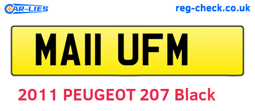 MA11UFM are the vehicle registration plates.