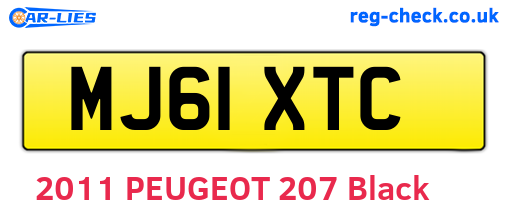 MJ61XTC are the vehicle registration plates.