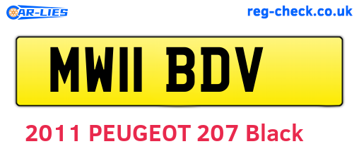 MW11BDV are the vehicle registration plates.