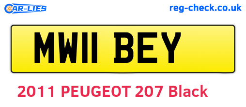 MW11BEY are the vehicle registration plates.
