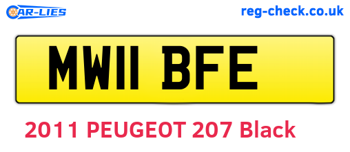 MW11BFE are the vehicle registration plates.