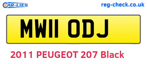 MW11ODJ are the vehicle registration plates.