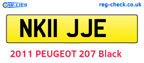 NK11JJE are the vehicle registration plates.