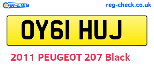 OY61HUJ are the vehicle registration plates.
