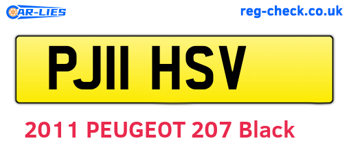 PJ11HSV are the vehicle registration plates.