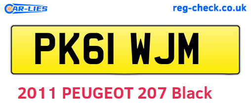 PK61WJM are the vehicle registration plates.