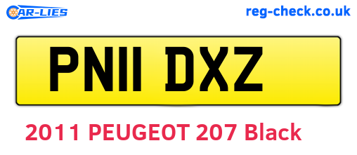 PN11DXZ are the vehicle registration plates.