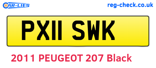 PX11SWK are the vehicle registration plates.