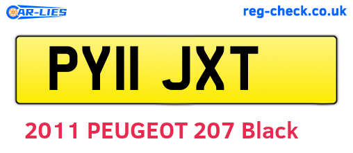 PY11JXT are the vehicle registration plates.
