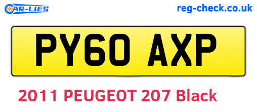 PY60AXP are the vehicle registration plates.