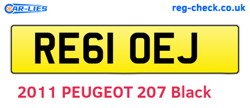 RE61OEJ are the vehicle registration plates.