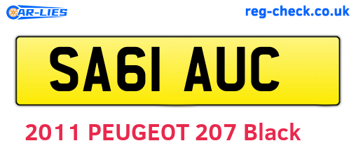 SA61AUC are the vehicle registration plates.