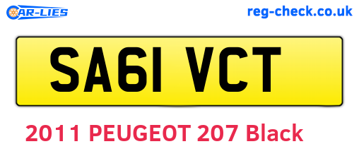 SA61VCT are the vehicle registration plates.