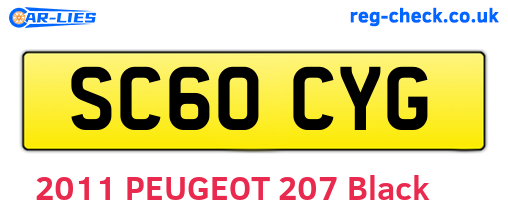 SC60CYG are the vehicle registration plates.