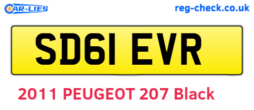 SD61EVR are the vehicle registration plates.