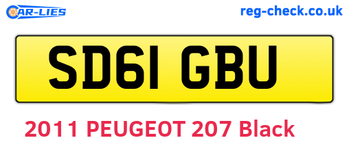 SD61GBU are the vehicle registration plates.