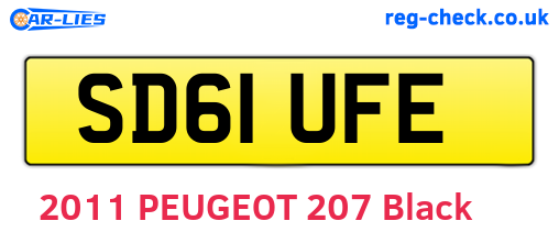 SD61UFE are the vehicle registration plates.