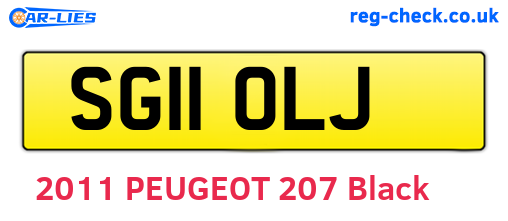 SG11OLJ are the vehicle registration plates.