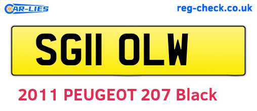 SG11OLW are the vehicle registration plates.