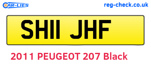 SH11JHF are the vehicle registration plates.