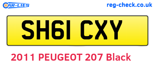 SH61CXY are the vehicle registration plates.